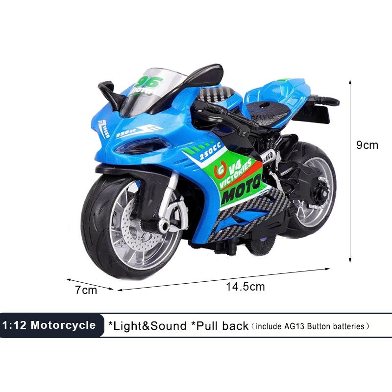 1:12 Zvukové Světelné Motocyklové Slitina+Plast Model Motocyklu Odlitek Hračka Vozidla Dekorace Sběratelství Hračky Pro Kluky Pro Děti Dárek