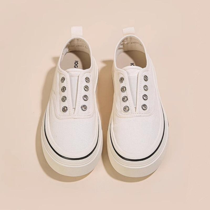 Casual-Style mit dicker Sohle, ein Pedal, Sommer 2025, neue Canvas-Schuhe, Damen, zum Schnüren, kleine weiße Schuhe, Board-Schuhe, Sport- und Freizeitschuhe