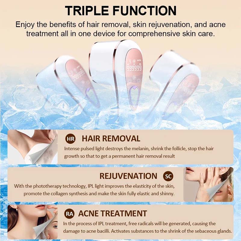 Xiaomi Professional Portable Diode Laser Hair Removal Device Dual Epilator Permanent Hair Remover for Home Salon DIY Use