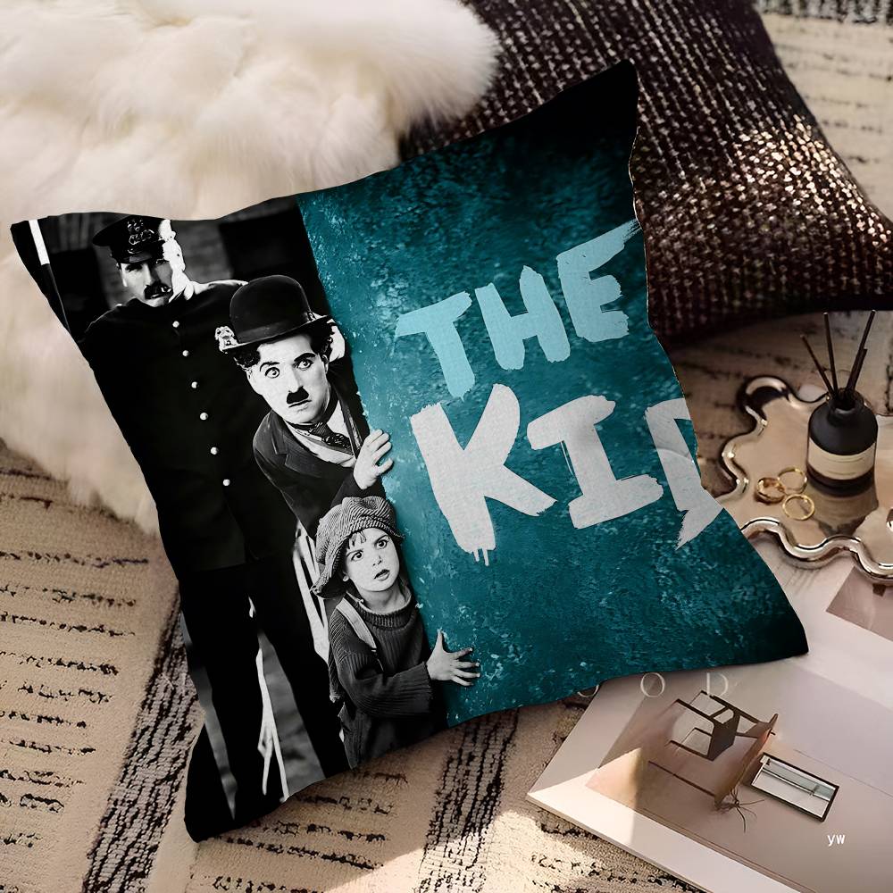 Klassische Stille Stern C-Chaplin Kissenbezug Polyester Sofakissen Dekorative Wurfkissen Heimdekoration Kissenbezug