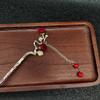 New Chinese Style Red Rose Fringe Hairpin Vintage Rose Hair Sticks Hairwear For Women Hair Fork Disk Hair Chopsticks Headdress