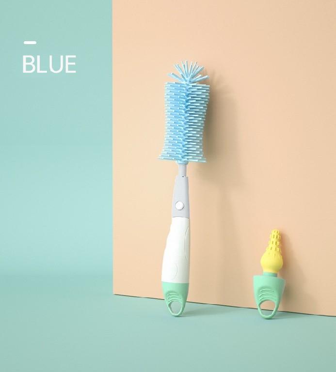 Bottle Brush Cleaning Brush Set High Quality Silicone 2 in 1 Kitchen Heart Baby Bottle Brush