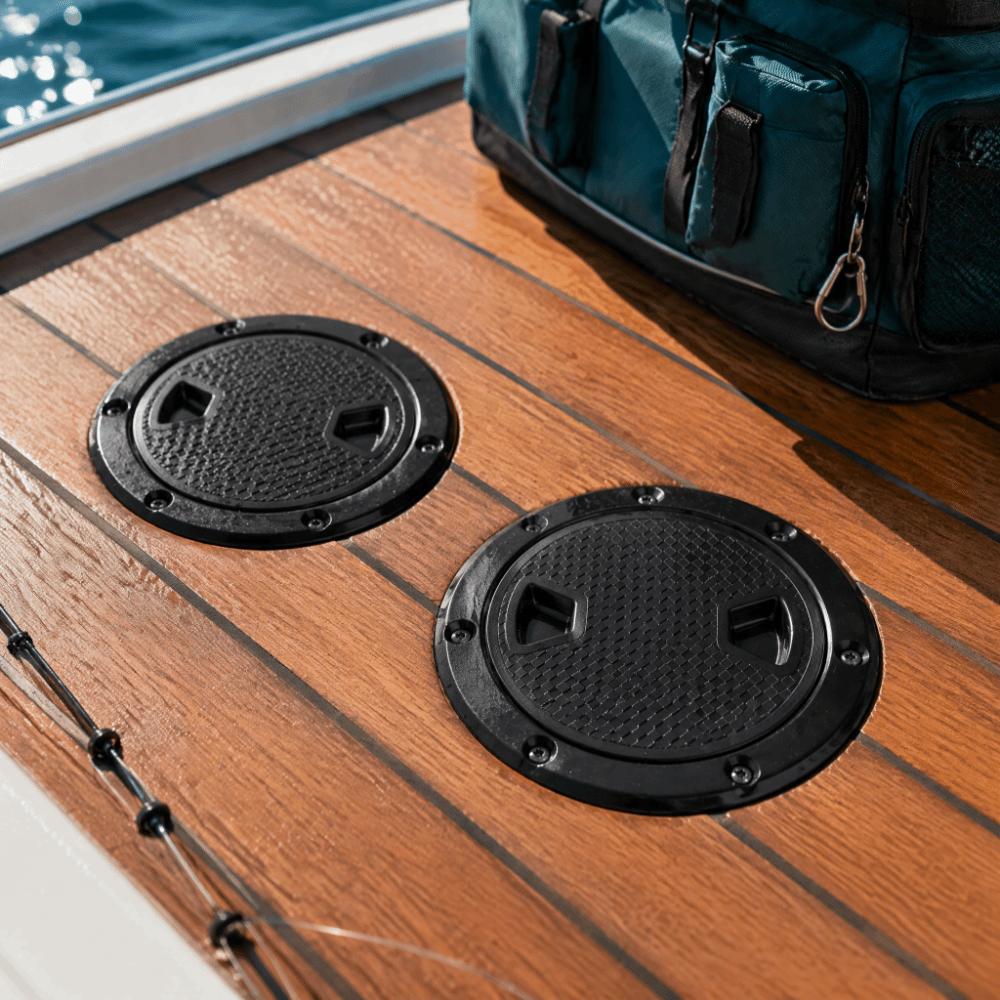 2pcs set Non-Slip Surface Round Deck Hatch 180 Degree Opening Boat Hatch Cover Marine Yacht Access