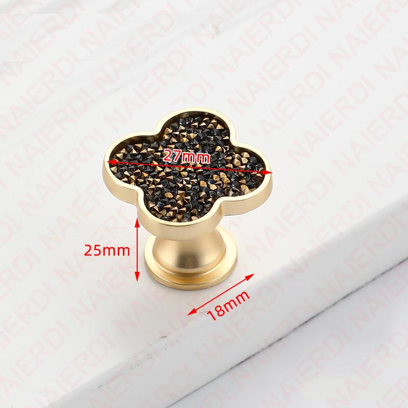 NAIERDI Heart Diamonds Cabinet Handles Zinc Alloy Lucky Clover Furniture Handles Drawer Knob Kitchen Wardrobes Dresser Knob