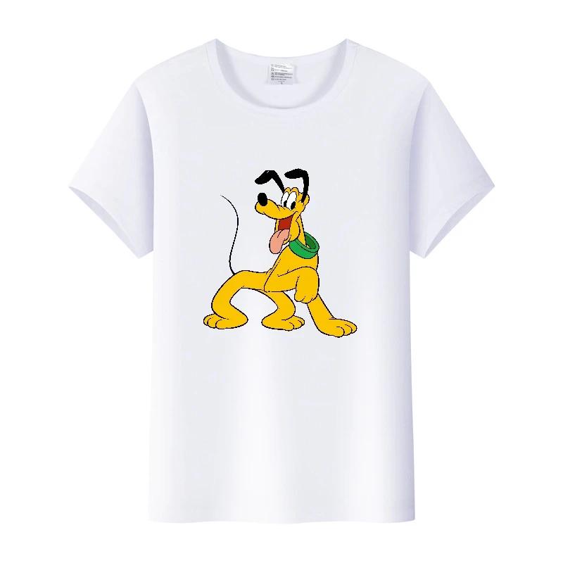 Casual Cartoon Goofy Pluto Clothes Plus Size T-shirt Summer White Tees 90S Tops Harajuku Blouses Tshirt Unisex