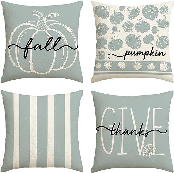 Autumn Thanksgiving Pillow Cover Set of Four Pumpkin Car Decoration Cushion Back Cover