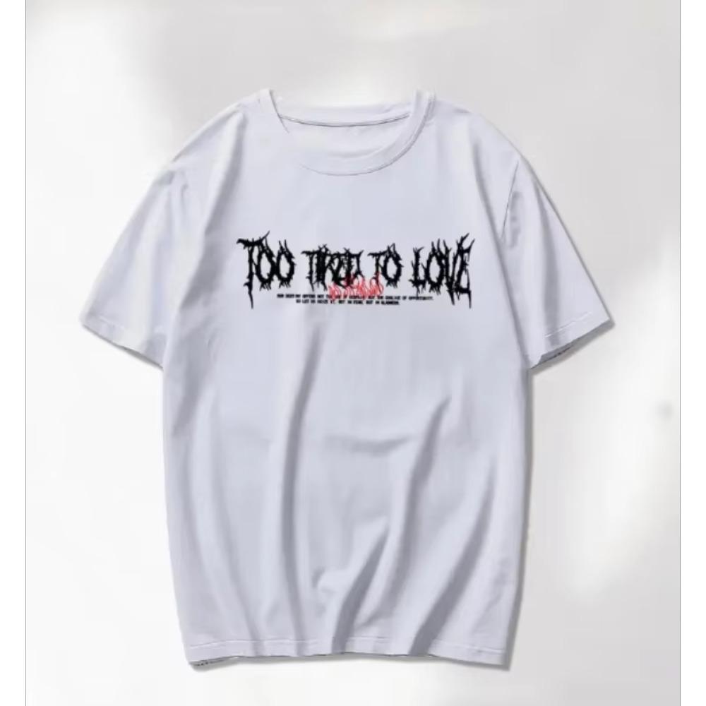 High Quality Cotton Men's Short-sleeved Fashion Hip-hop Rock Retro T-shirt Summer Oversized Crew Neck Top Men's Unisex