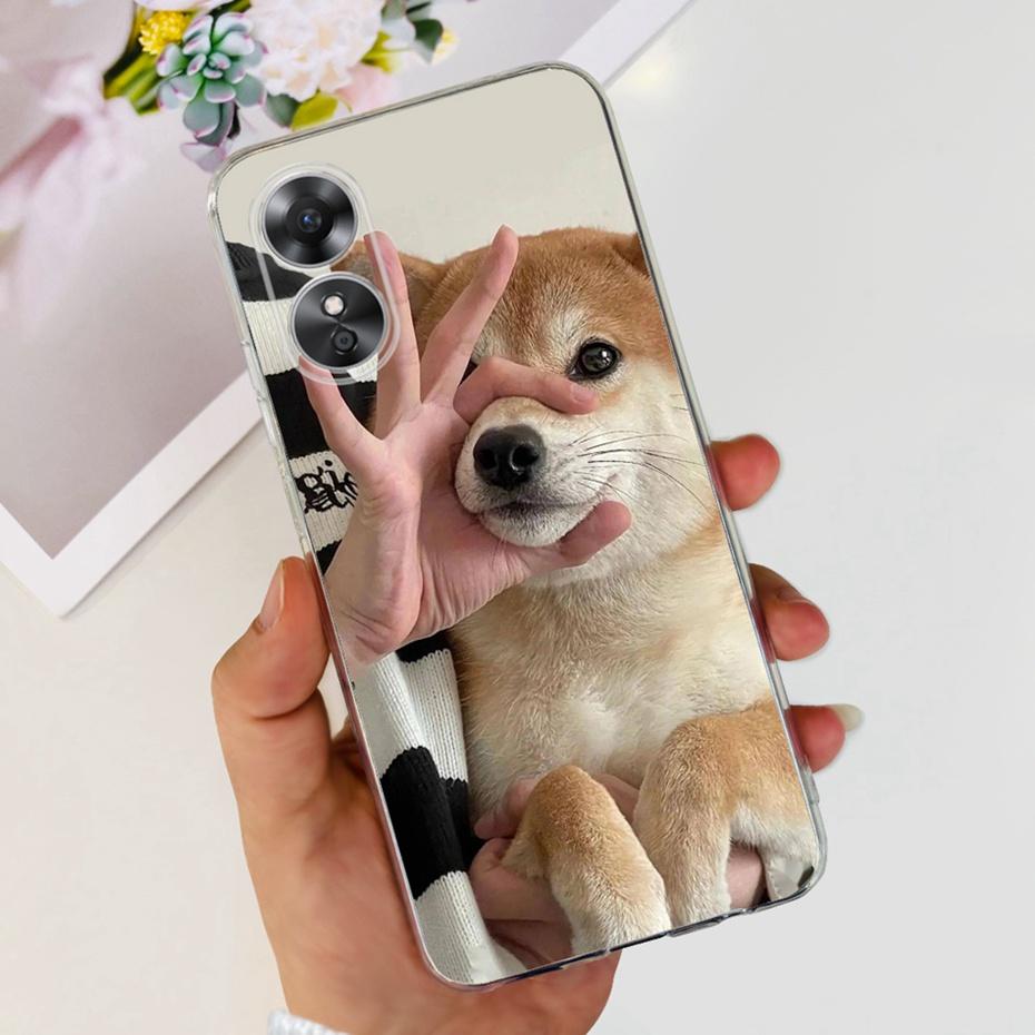 Schöne Hülle mit Aufdruck für OPPO A17 (CPH2477) Weiche Silikon-TPU-Rückabdeckung für Oppo A17 A 17 4G Handyhüllen