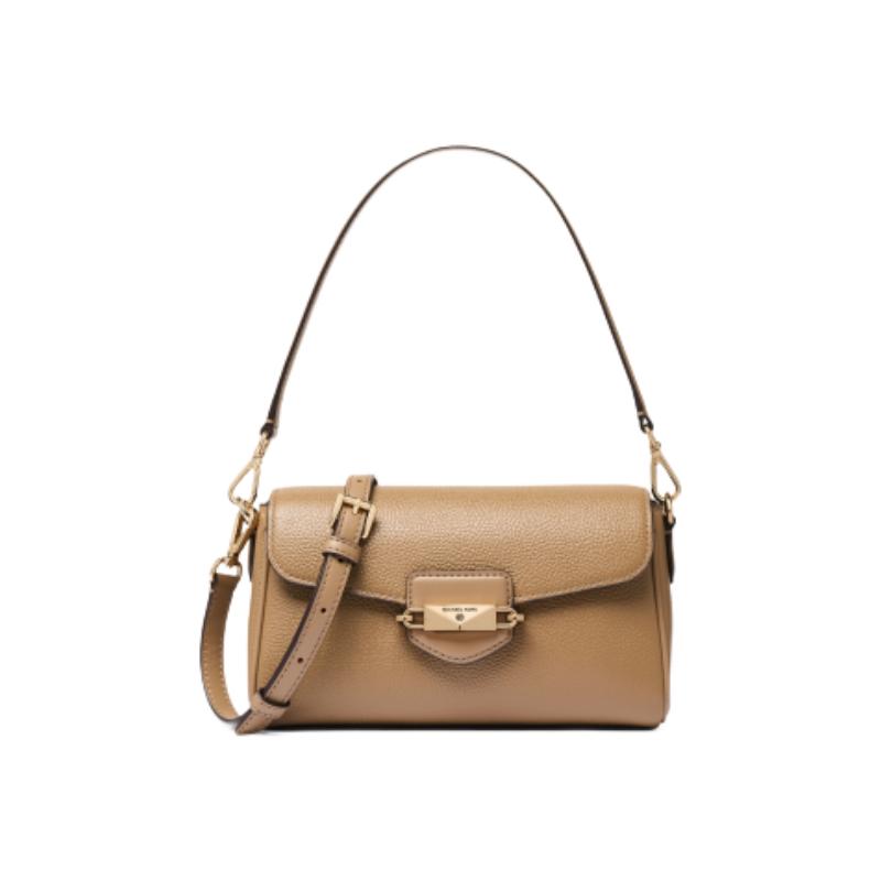 

Michael Kors Fleur Simple Grain Hardware Adjustable Shoulder Strap Flap Leather Handbag Small Women handbags Light-Brown 32F3G6FC1L-297 Basic Set (Bag+Dust Bag)