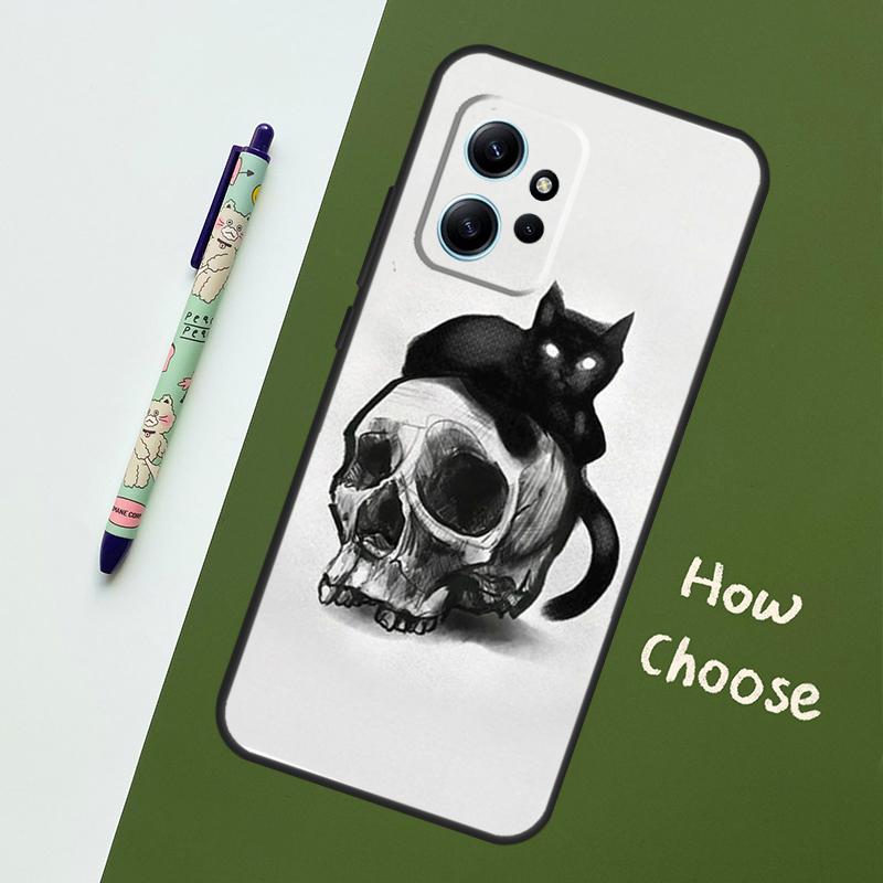 

Черный Кот Череп Гот Колдунья Чехол Для Xiaomi Redmi Note 12 11 10 8 9 Pro 9S 10S 11S 12S Чехол Для Redmi 12 9C 10C 12C Redmi Note 12ProPlus