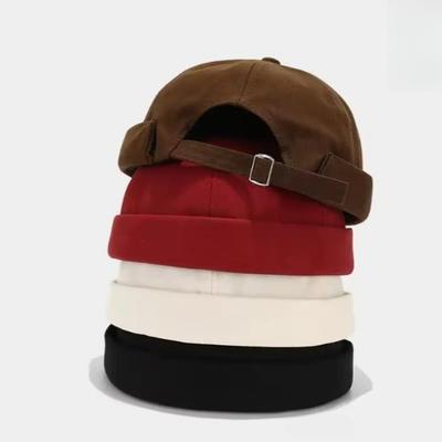 Casquettes Sans Bordure Mode Chapeau Dôme Vintage Bonnets Mode Coton Réglable Unisexe Hommes Femmes Chapeaux Hip Hop Polyvalent Casquette Peau de Melon