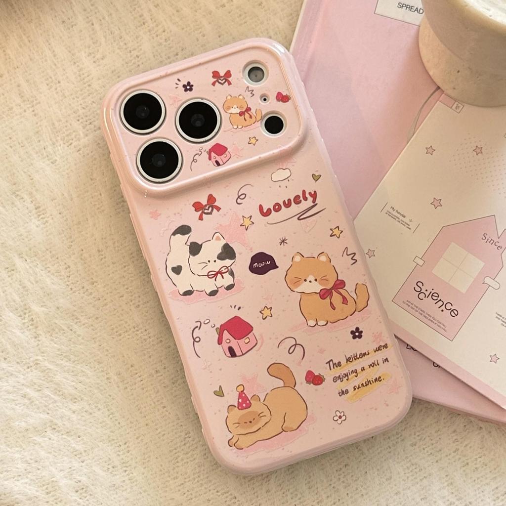 Cute Cat Phone Case Suitable for iPhone 16, iPhone 17, iPhone 17 Pro Max