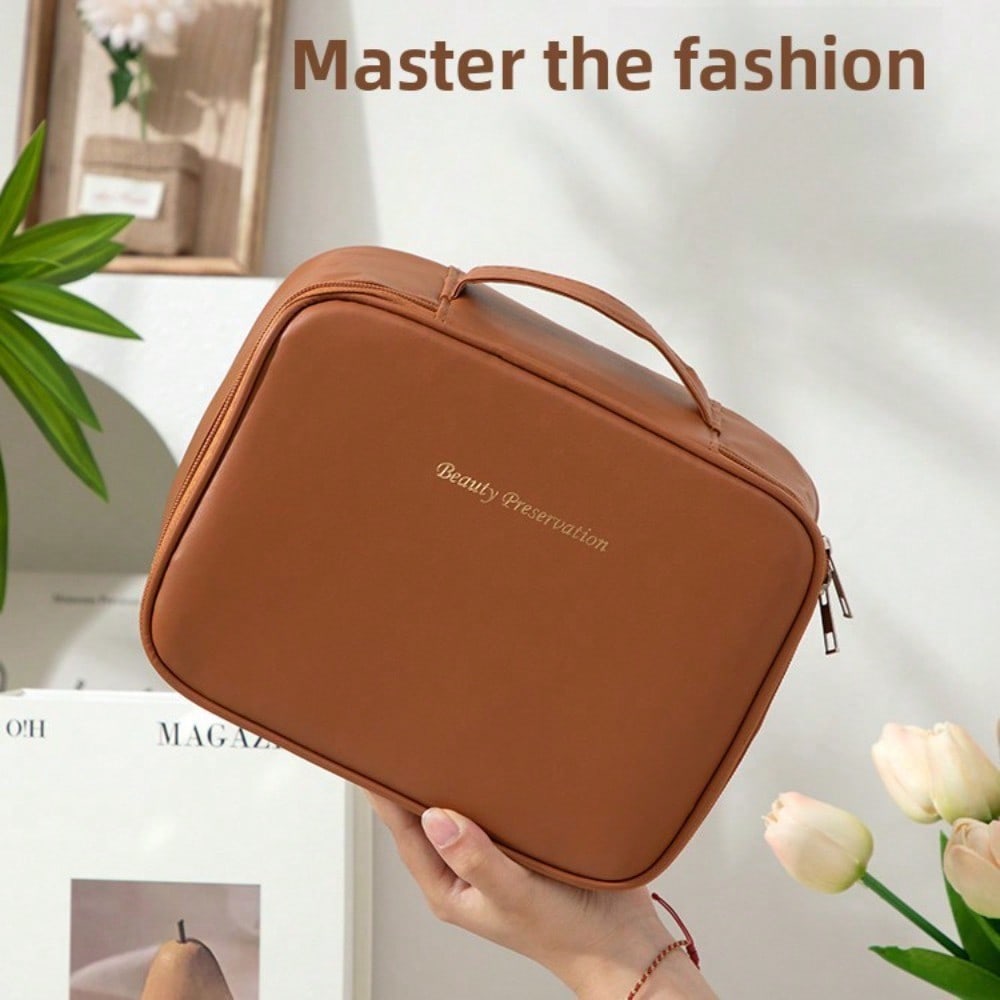 New Cosmetic Bag Large Capacity Women's Split Makeup Brush Waterproof Women's Bag Handbag Travel Storage Bag
