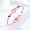 Roman Numeral Diamond-Inlaid Stainless Steel Women's Bangle - Simple, Versatile Luxury Design