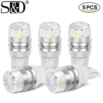 5Pcs T10 LED W5W LED Bulb 194 168 Led 2SMD 5630 Car Wedge License Plate Lamp Dome Light 3000K 6000K White Green Blue Red