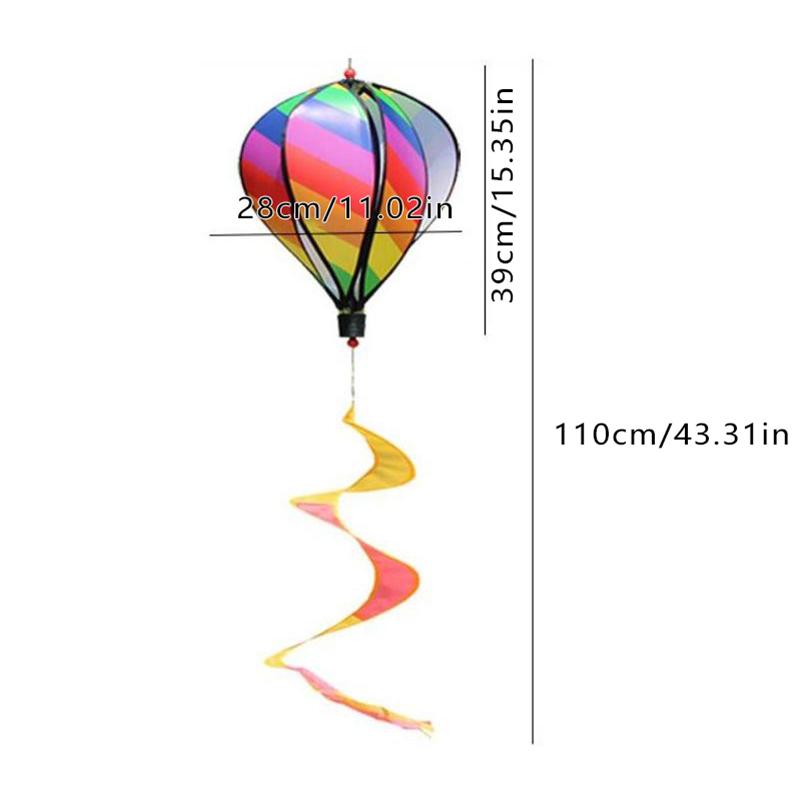 Air Balloon Wind Spinner Rainbow Hanging Wind Twister Outdoor Windmill Garden Yard Home Festival Celebration Balloon