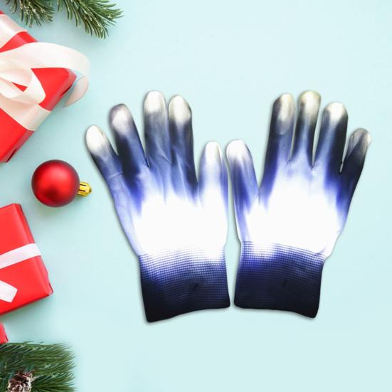 1 pár LED klubových rukavic Nastavitelné režimy blikání Protiskluzové Knoflíkové baterie