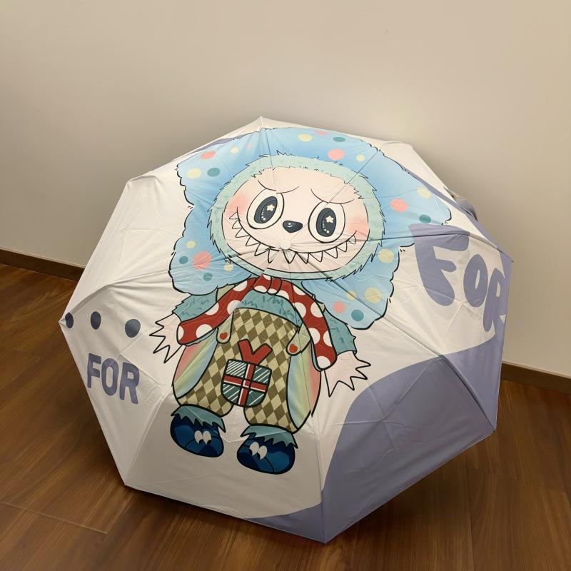 

Тканевый зонт Лабубу, солнцезащитный зонт, складной зонт, зонт с защитой от УФ-лучей. Manual version