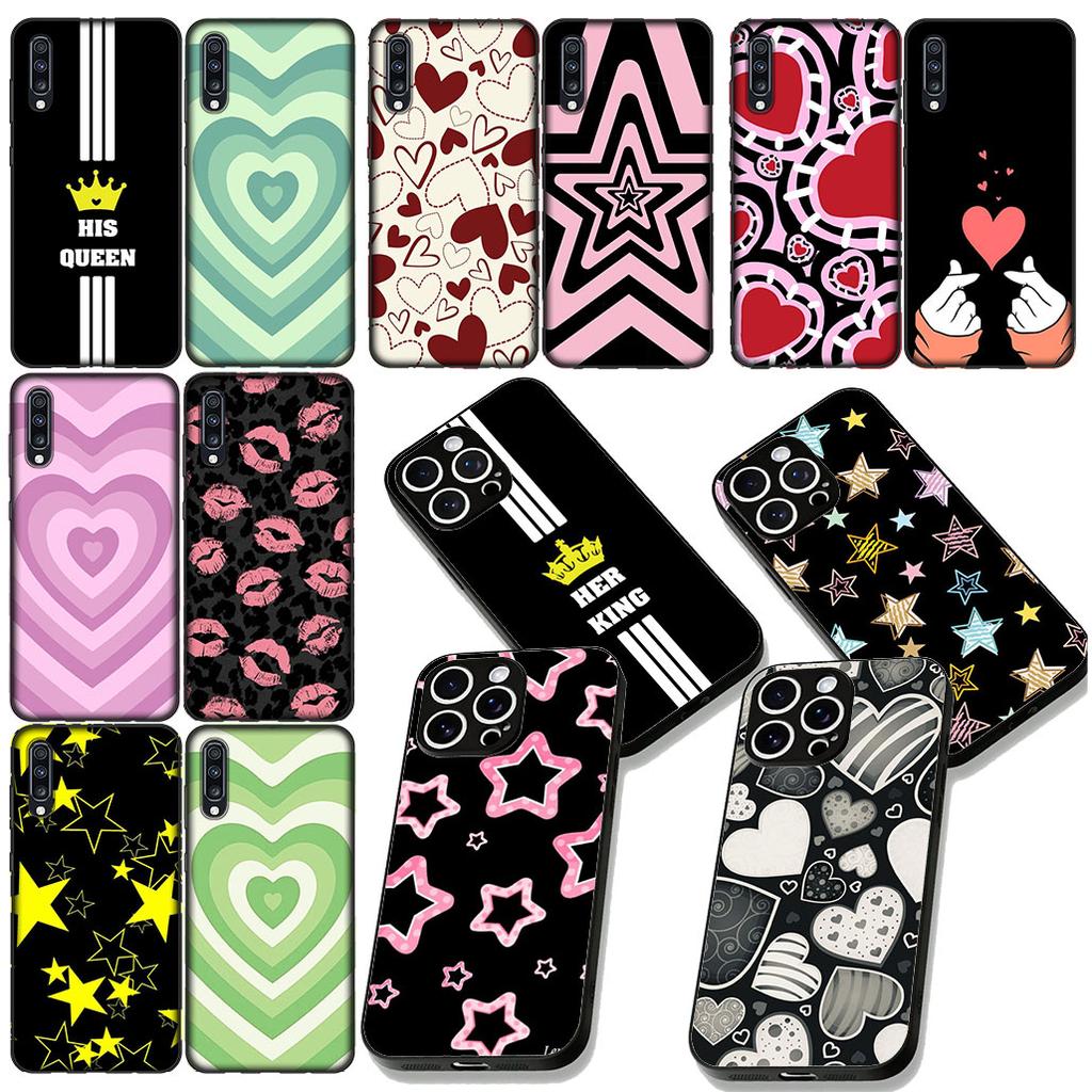 Star Dark Red Heart Love Crown Queen Princess Phone Case for Xiaomi Redmi Note 12 11 10 A3 Pro 10A 10C 12C Note12 5G Cover