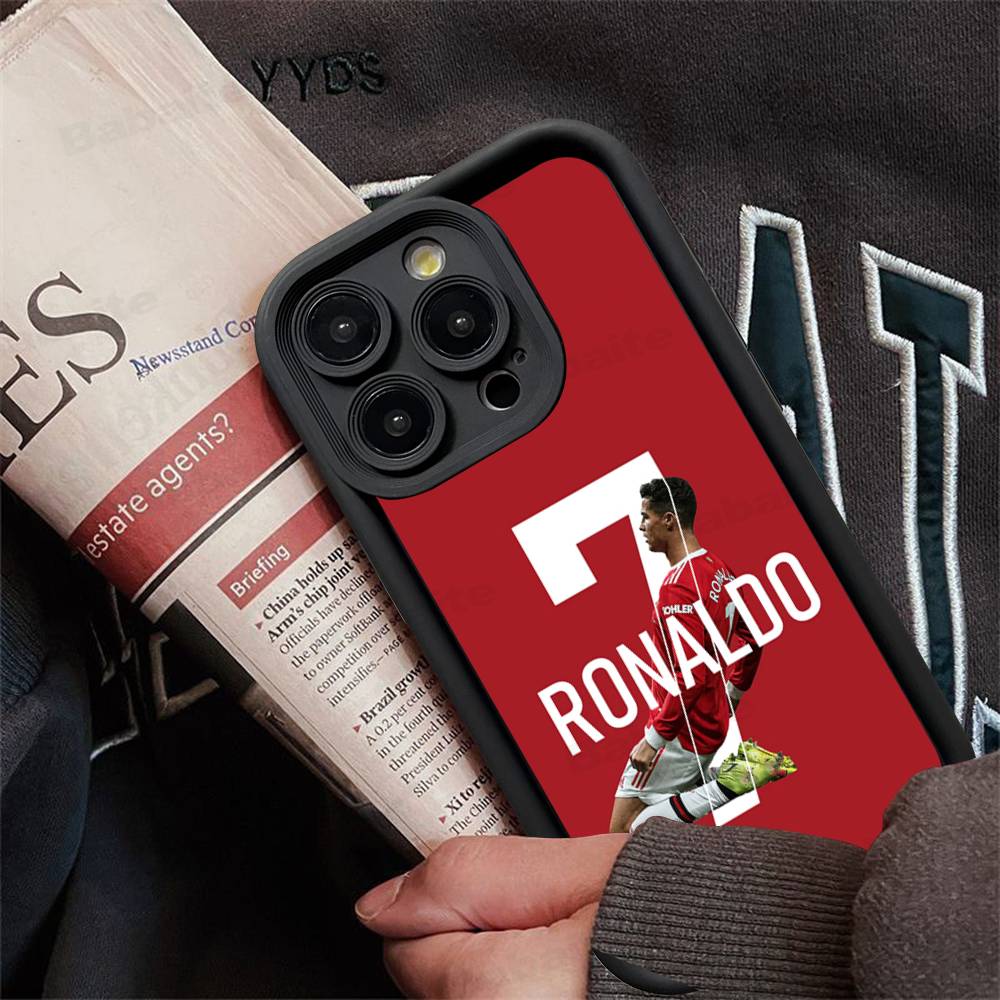 Kända Fotbollsspelare C-CR7 Silikon Telefonfodral för iPhone 17 Pro Max 16 15 14 13 12 11 Plus 17 Air