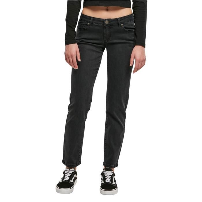 Jeans Droit Femme - Urban Classics - Taille Haute - Noir - Confortable - Style Tendance