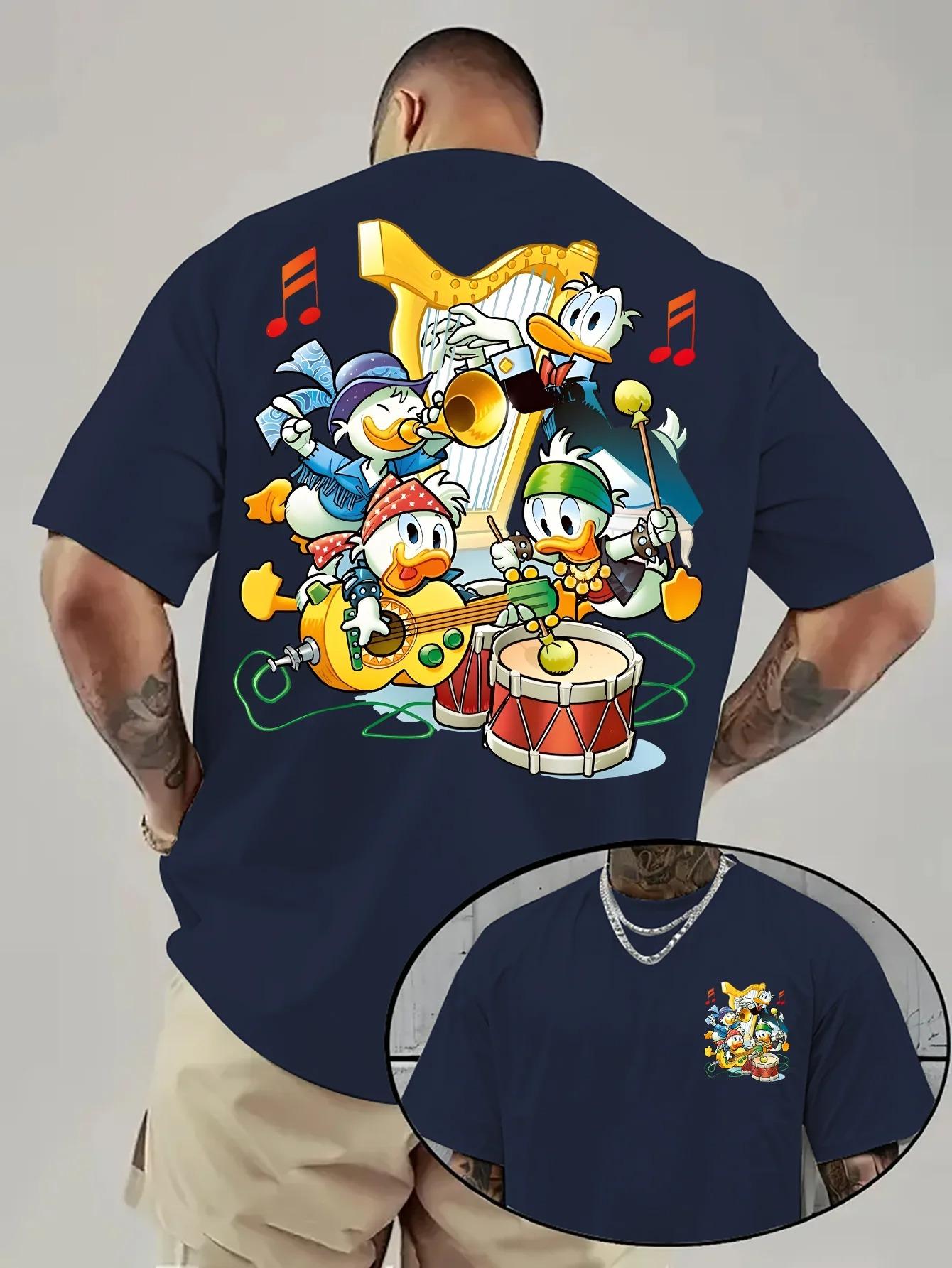 2026 Disney Donald Duck Pattern TShirt Daily Leisureand Theme Activities Wear Unisex Cotton Short Sleeve Oversized S