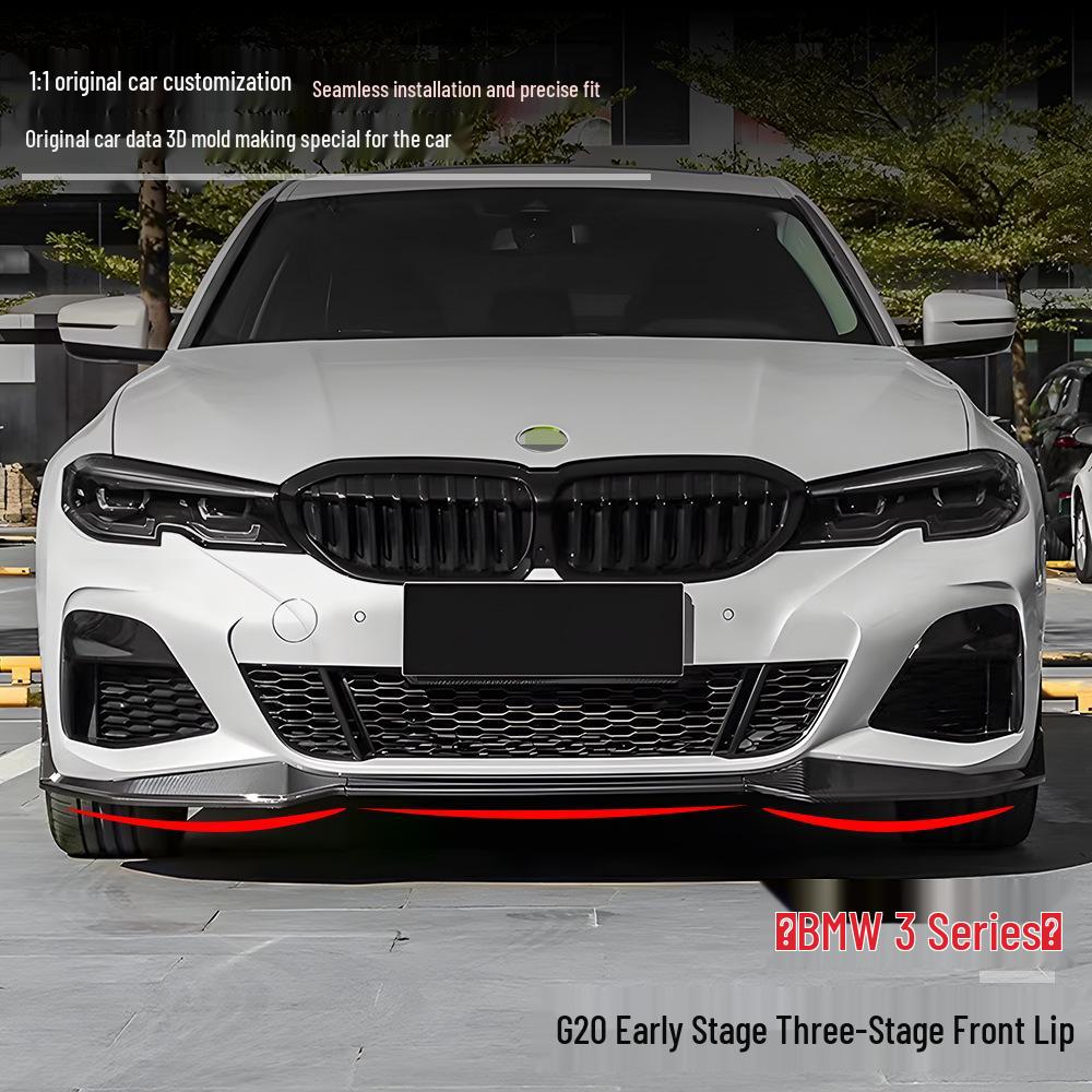 BMW 3 Series (23-24) G20 Pre-Facelift Front Bumper Lip Kit - No-Drill, 3-Piece Design