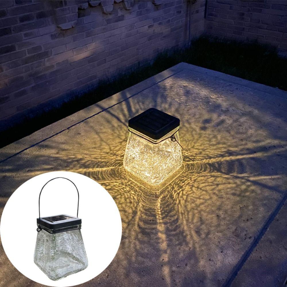 Crack Wall Design Solar Energy Lamp Square Glass Glass Table Top Solar Wall Lamp Solar Powered Solar Table Lamp Courtyard