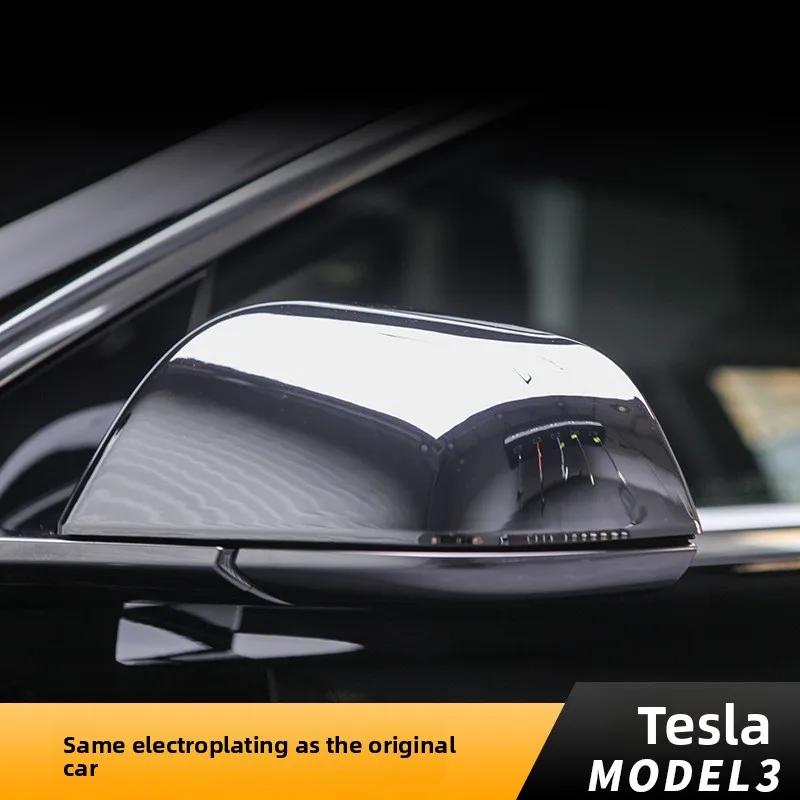 Car Sticker For Tesla Model 3 Model Y 2020-2025 Carbon Fiber Shell Mirror Protective Decorative Cover Rearview Mirror Protective