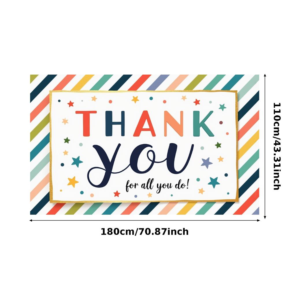 Tack-skylt Randig Bakgrund Väggdekoration Färgstark Design Tacksamhetsbanner för Festfirande Tacksamhetsceremoni