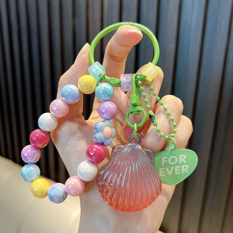Exquisite Acrylic Beaded Keychain Pendants - Bag Charms & Car Key Lanyards, Ideal Small Gifts for Students.