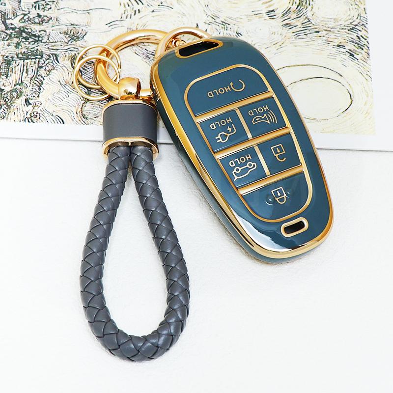 6 7 Buttons Tpu Car Key Cover Auto Shell Fob Case Keychain For Hyundai Santa Fe Tucson Nexo Nx4 Atos Solaris Prime
