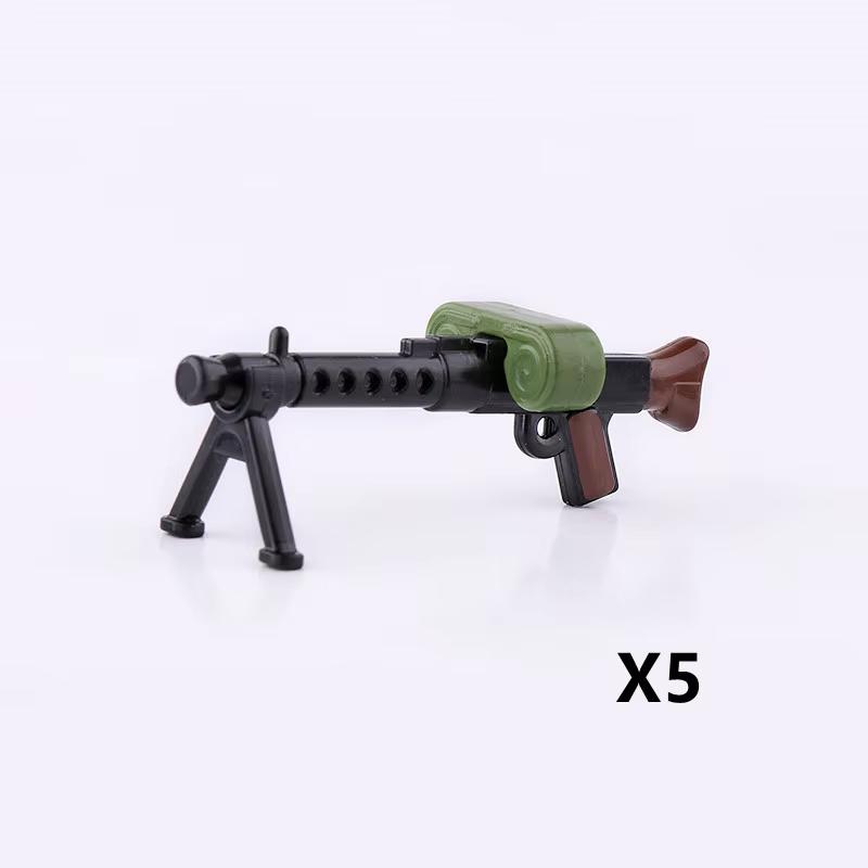 5/10 WW2 Soldier Weapons Building Block Two-color Printing Machine Rifle Submachine Sniper Guns Military Accessories Block Bricks C238