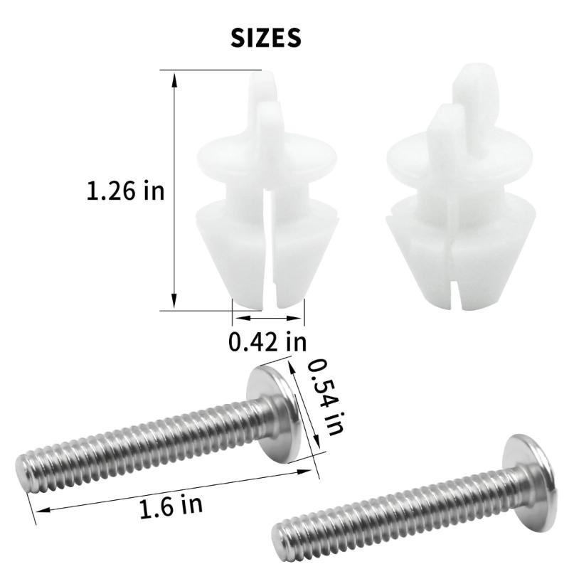 2 Stück Universelle Toilettenabdeckung Schraubenersatz Befestigungselemente Kunststoff Toilettensitzmuttern mit Schrauben Hardware Langlebig