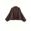 Fall Winter Women Fashion Batwing Sleeve Zipper Bomber Jacket Casual Outerwear, European American Style Women's Coat for Wholesale