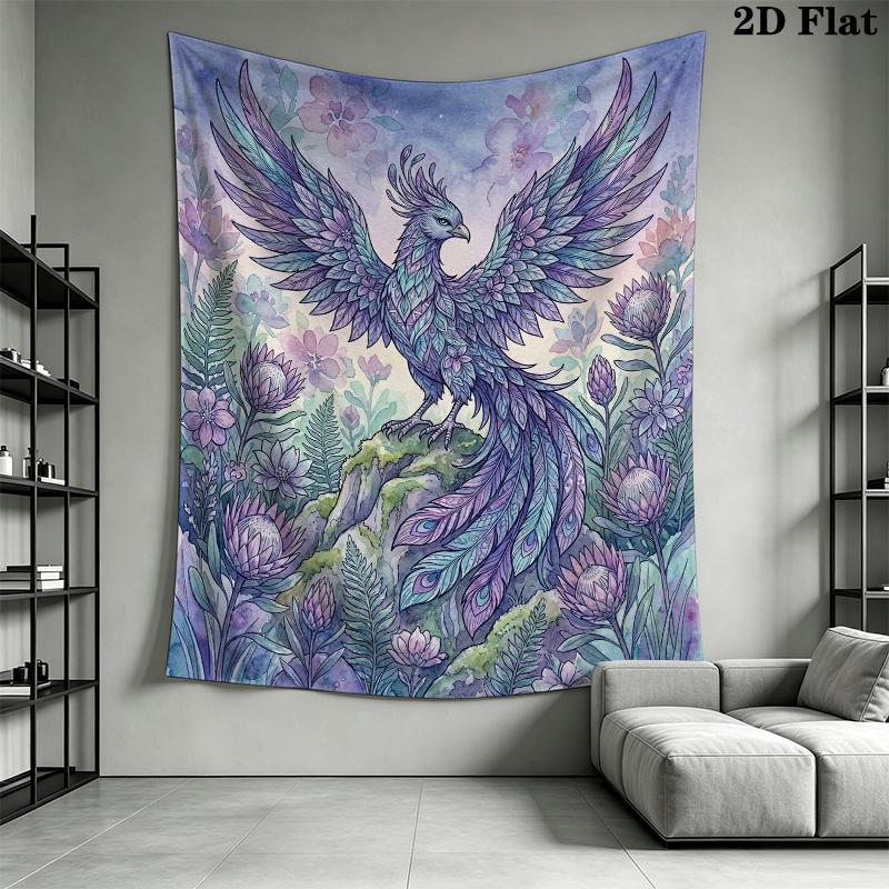 Retro Phoenix Wall Tapestry Aesthetic Wall Hanging Printed Fabric Blanket Decorative Tapestries for Bedroom Living Room Home Decor