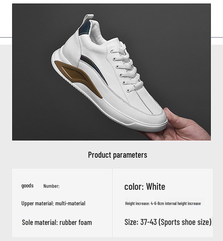 Autumn Men's Invisible Height Increasing Shoes - Sports & Casual Styles: 6cm, 8cm, 10cm