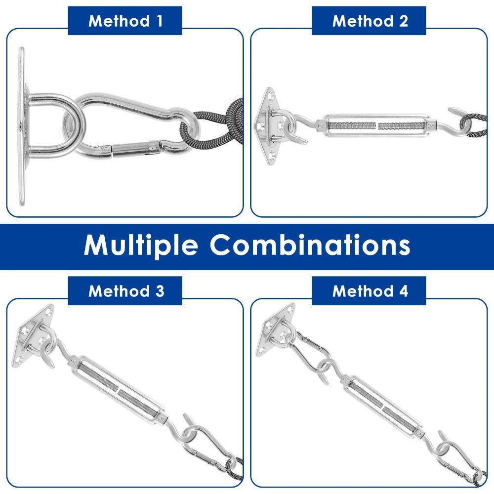 Stainless Steel Sun Shade Sail Install Attachment Set  for Home Garden