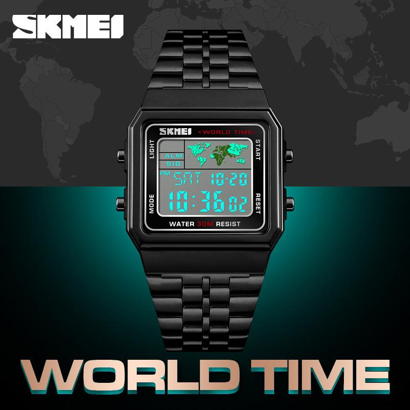 New Fashion World Time Outdoor Sports Service Men's Watch Thailand Waterproof Electronic Watch