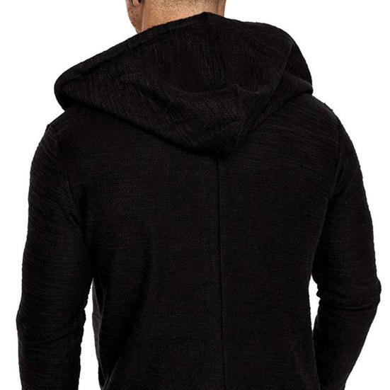 Zipper Hoodies Soft Long Sleeve Casual Men Hoodies Longline Cardigan for Outdoor