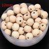100Pcs 6/8/10/12/14mm Wooden Loose Beads for DIY Jewelry Earring Bracelet Craft