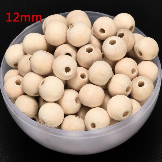100Pcs 6/8/10/12/14mm Wooden Loose Beads for DIY Jewelry Earring Bracelet Craft