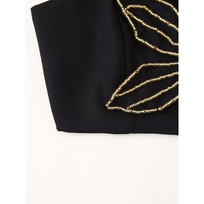 Kaslead New Arrival Women's Fashion Style Fashion Minimalist Beaded Flower Short Top 2855211