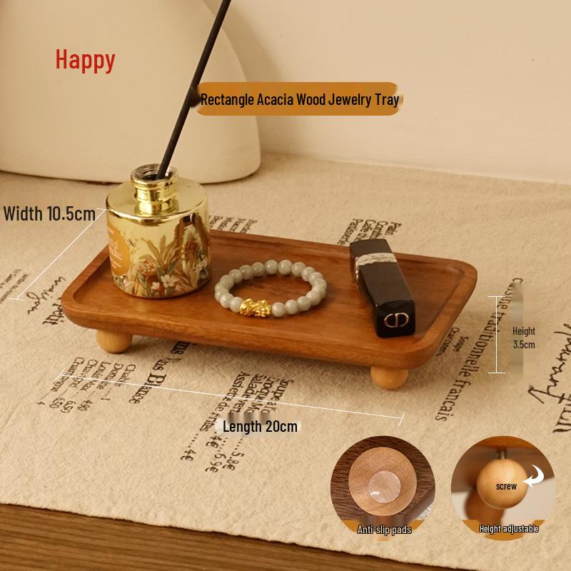 Acacia Wood Jewelry & Perfume Tray - Aromatherapy & Key Storage Decor