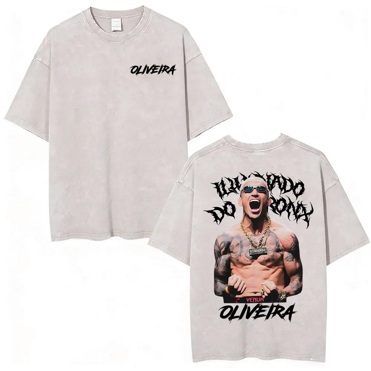 

Limited Charles Oliveira Do Bronx Vintage Washed Tshirts Mens Clothes Harajuku Gothic T Shirts Casual Cotton Oversized Tshirt S