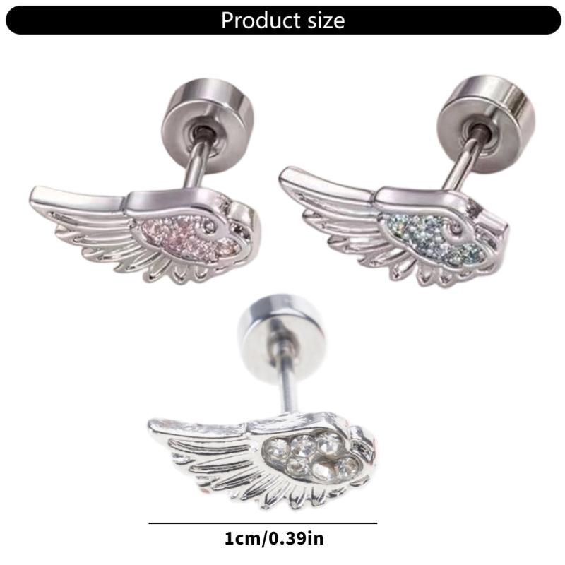 Alloy Wing Ear Studs Portable Comfortable for Sensitive Ears Fashion Jewelry Pieces