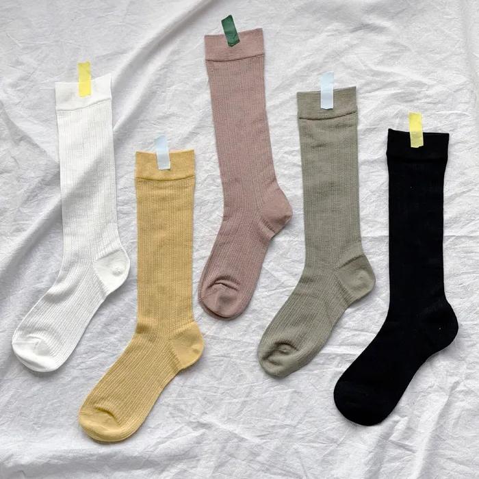 [2SET/26SS] Creamy Punching See-through Crew Socks 5 Colors