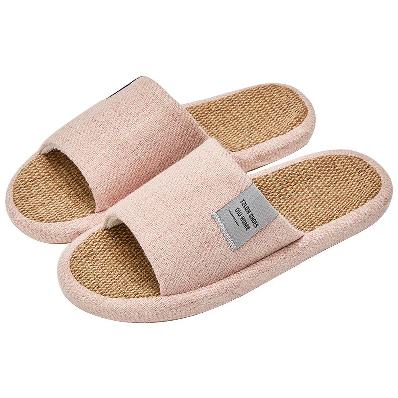Damen Hausschuhe Leinenstoff Schlappen Bequeme Rutschfeste Hausschuhe Atmungsaktive Herren Freizeit Hausschuhe