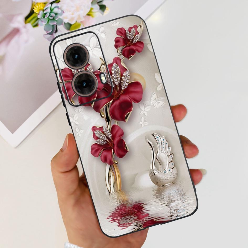 For Motorola Moto G85 Case MotoG85 5G 2024 Fashion Flower Soft Silicone Phone Cover For Motorola G85 MOTO G 85 Protective Fundas