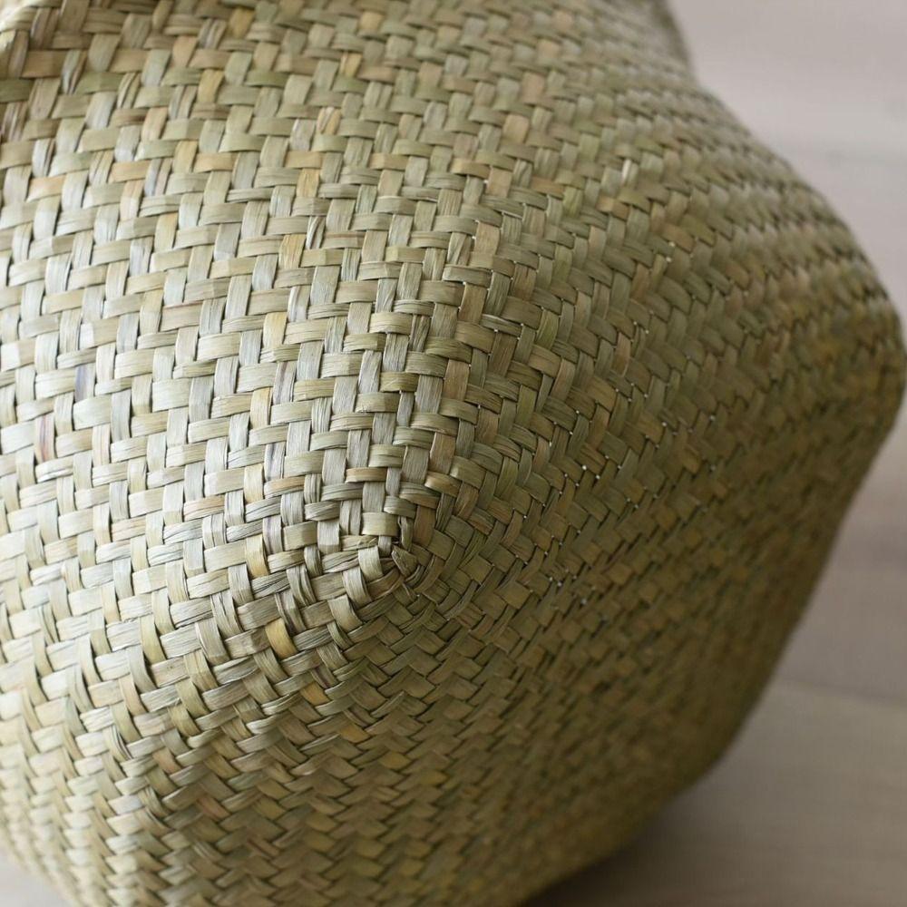 With Handle Wicker Basket Tassel Design Hand Woven Basket Handmade Rattan Basket  Home Decor